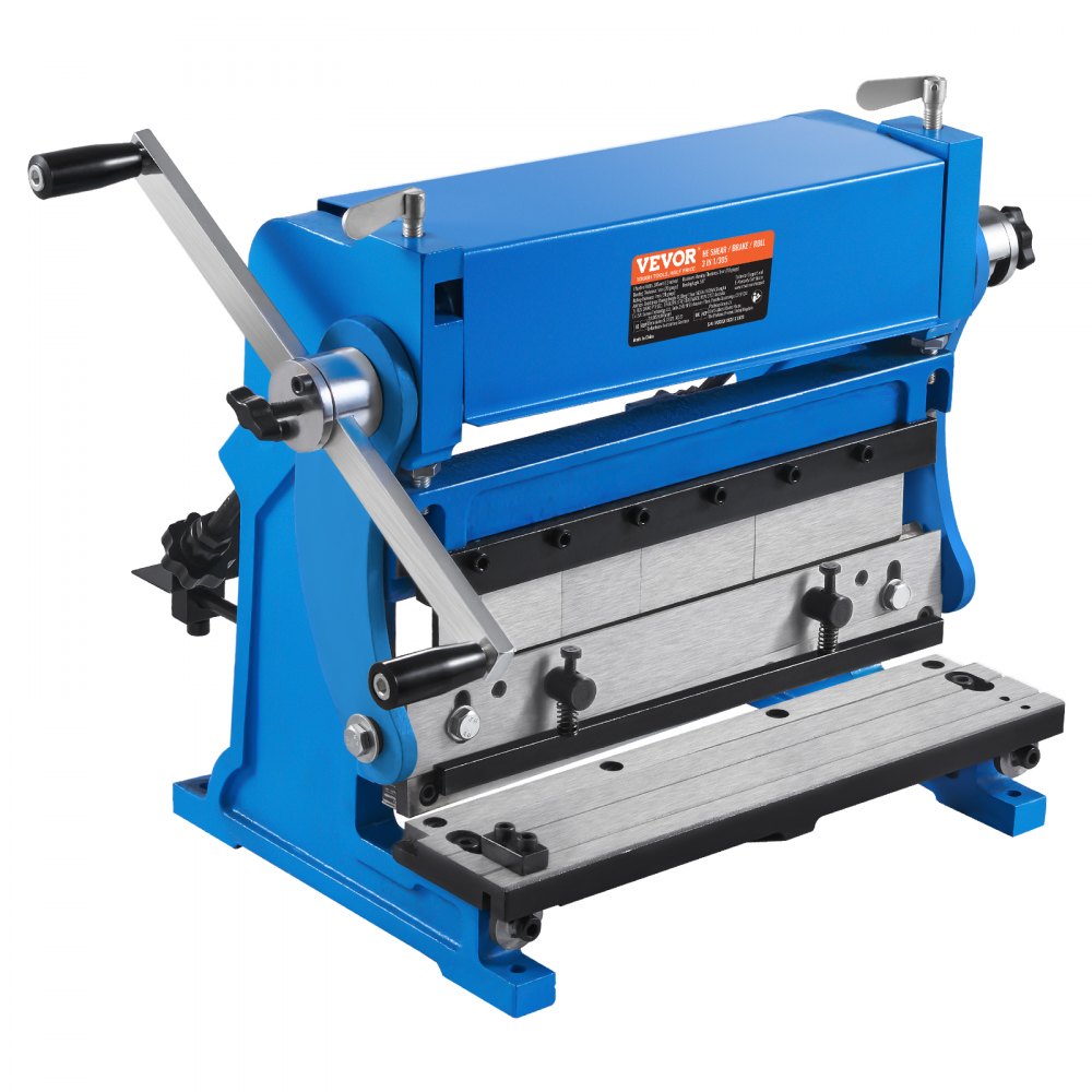 VEVOR Sheet Metal Brake, 12-inch, 3-In-1 Combination Shear Brake Roll Machine, 20-Gauge Capacity Shear Press Brake with 90° Max Bending Angle, Shears and Slip Roll Machine for Shear Bending Rolling - ZHBJJ12YC20G7HIIJV0