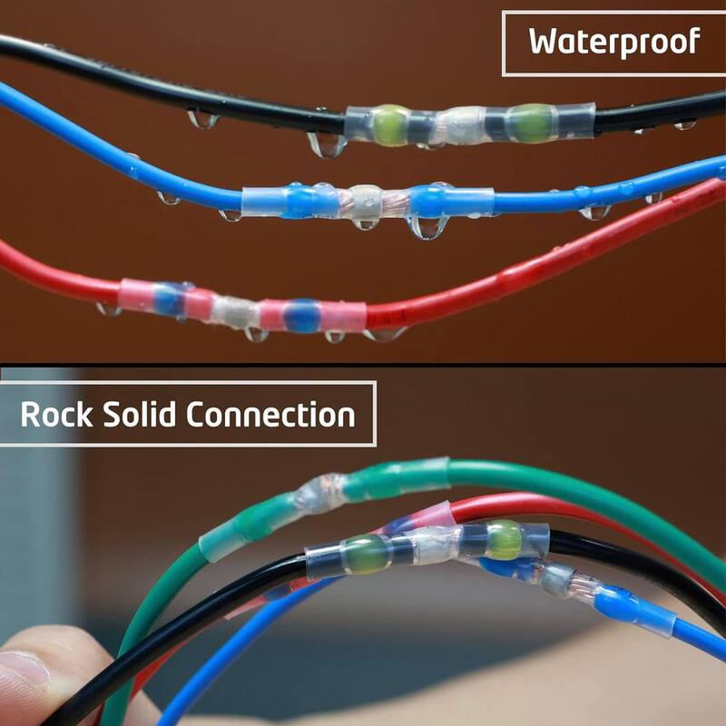 Etokfoks - Kit de 160 piezas de conectores de cables sellados por soldadura, conectores eléctricos termocontraíbles, terminales de conexión impermeables - MLPH005LT234.