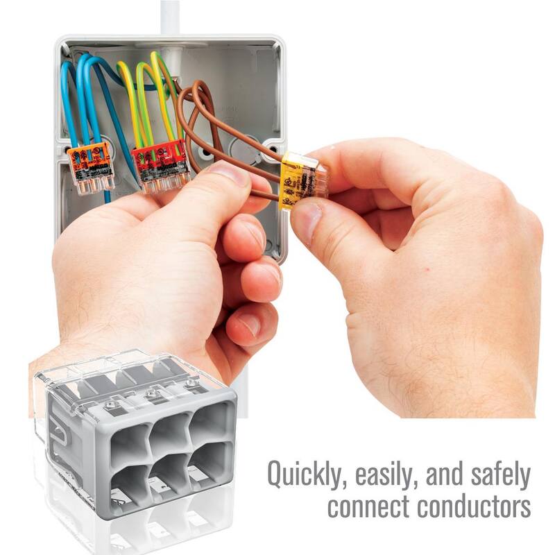 Serie WAGO 2773 Conector de cable de inserción de 6 puertos para cajas de conexiones, con cubierta gris (paquete de 5) - 27730406/996005.