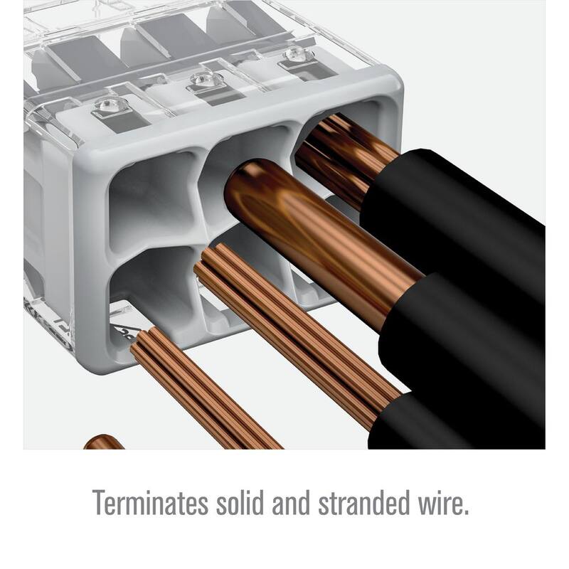 Serie WAGO 2773 Conector de cable de inserción de 6 puertos para cajas de conexiones, con cubierta gris (paquete de 5) - 27730406/996005.