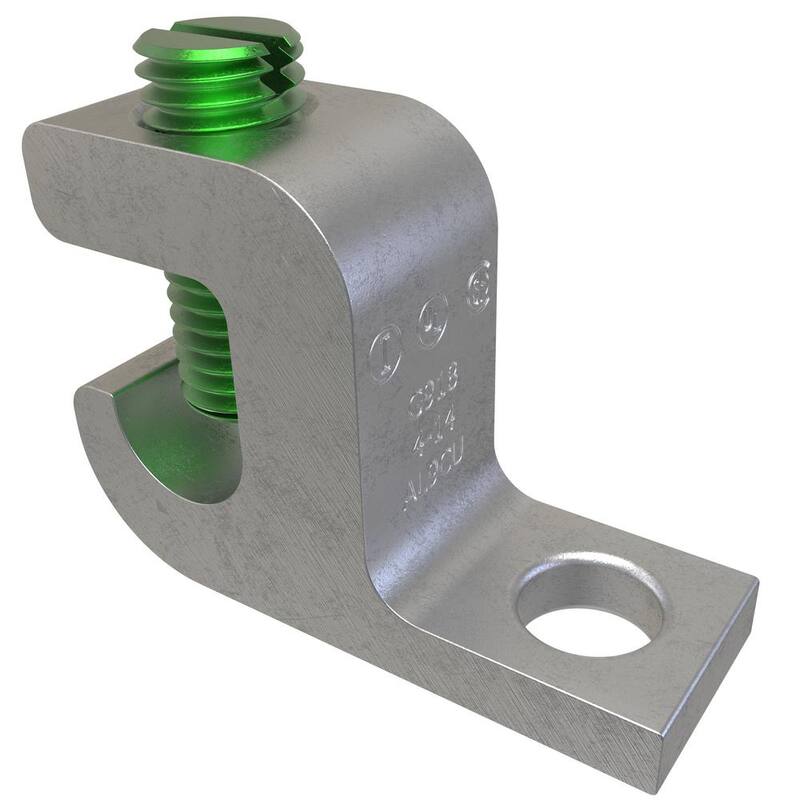 ILSCO Lug de tierra de aluminio de inserción, Rango de conductores 4-14, con recubrimiento de estaño (paquete de 4) - GBL-4SS-EC