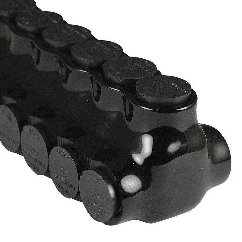 ASI 6 - Conector multi puertos de inserción doble aislado de 6 vías para calibres 2/0 AWG, negro - AICD2-0-6.