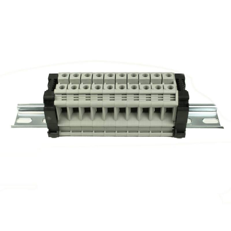 Ensamble de bloque de terminales ASI de 10 vías, 24-6 AWG, 65 amperios, 600 voltios - RAAK10N21-10