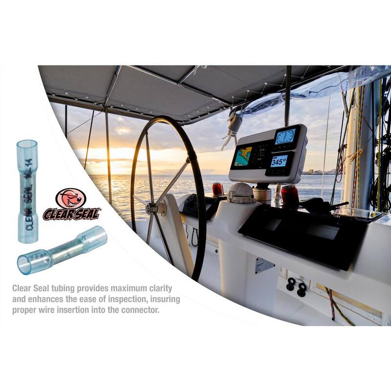 Terminal de empalme de tope con contracción de calor Clear Seal ILSCO de 16-14 AWG (25 piezas) - 37330-EC