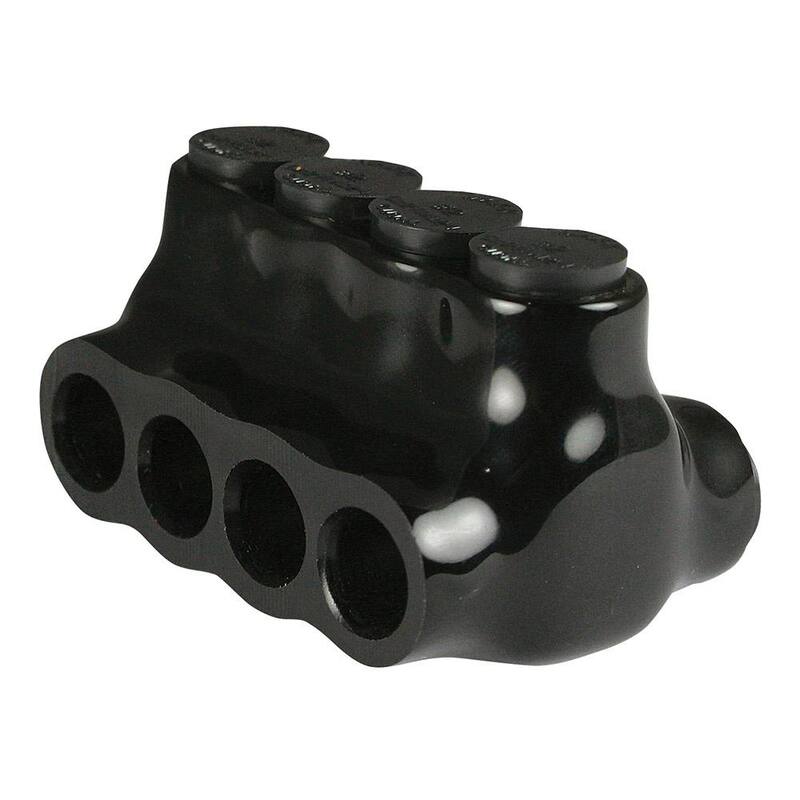 Conector de derivación múltiple aislado de 4 puertos ASI 14-2 AWG, negro - AICD2-4