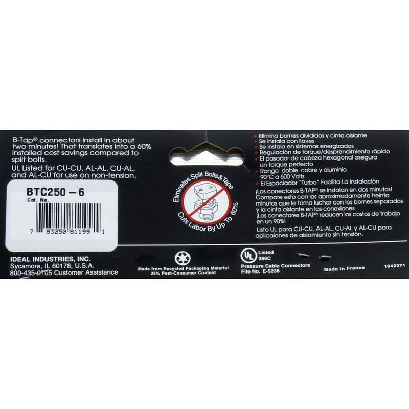 Conector IDEAL B-TAP 250-6 (paquete de 1) - BTC250-6