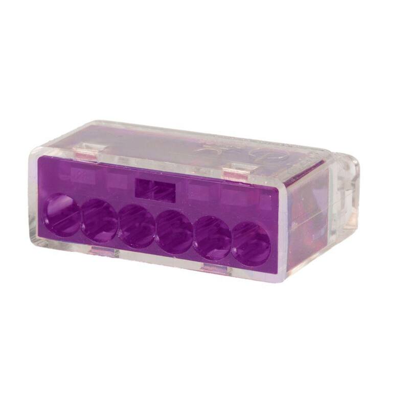 Elección del contratista Morado Conector de alambre de inserción de 6 puertos (paquete de 50) - 67245.0
