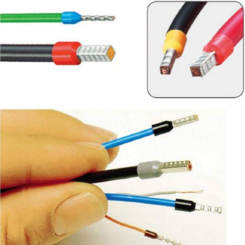 Etokfoks 1 Amp Kit de Terminales de Conector de Prensa de Alambre de Ferretería de Cobre de 120 Voltios - Terminal de Extremo de Pin de Cordón Aislado en Verde - MLPH020LT402