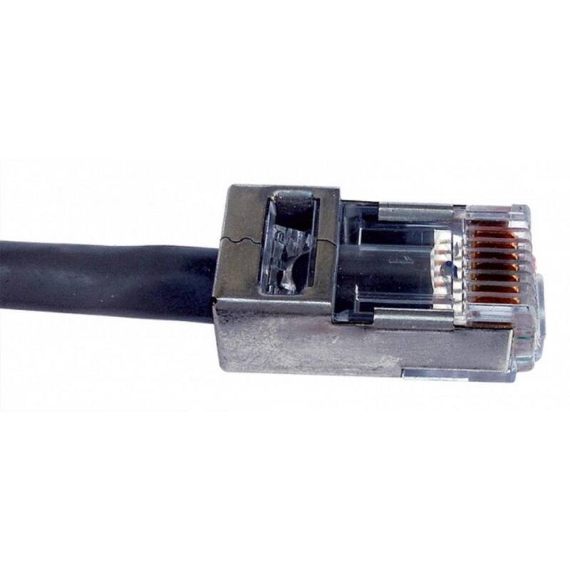 Conector EZ-RJ45 blindado de Platinum Tools para Cat5e y Cat6 con tierra interna (50 por bolsa) - 100020