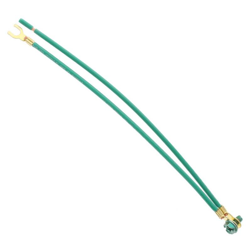 Pigtail de 8 pulgadas con 2 cables de anillo trenzado y tornillo en uno, pelado en el segundo y horquilla en el tercero (paquete de 25) - 30-3287
