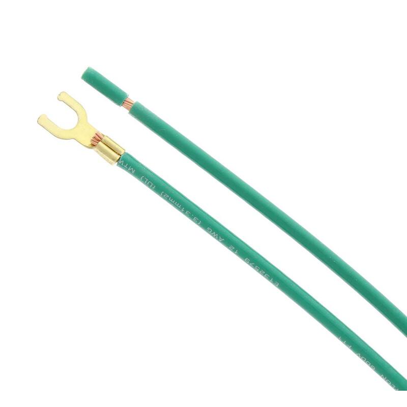 Pigtail de 8 pulgadas con 2 cables de anillo trenzado y tornillo en uno, pelado en el segundo y horquilla en el tercero (paquete de 25) - 30-3287