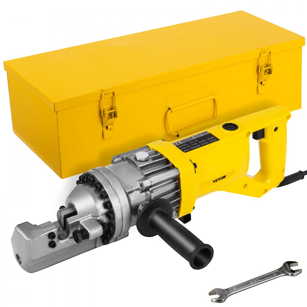 VEVOR Electric Hydraulic Rebar Cutter, 900W Portable Electric Rebar Cut 5/8" 16mm #5 Rebar within 3 Seconds, 110V - RC-16GJQGJYELLOW1V1