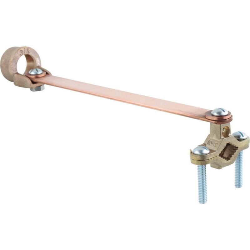 Pinza de tierra de bronce sin marca de 1/2 a 1 pulgada con correa y conector de conducto de 3/4 de pulgada - G22302-01