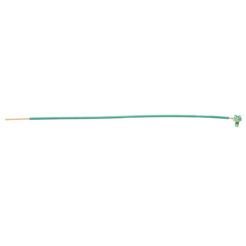 Cable sólido de 12 AWG con 10 pulgadas de pata de cochino con lazo, tornillo de tierra y extremo pelado 500/ caja - 30-3394.