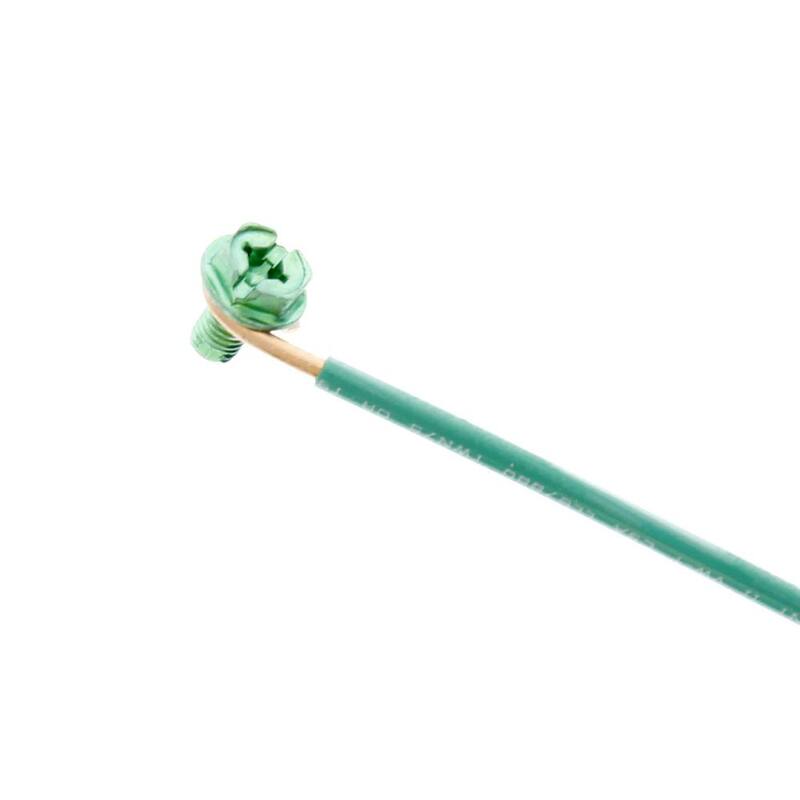 Cable sólido de 12 AWG con 10 pulgadas de pata de cochino con lazo, tornillo de tierra y extremo pelado 500/ caja - 30-3394.