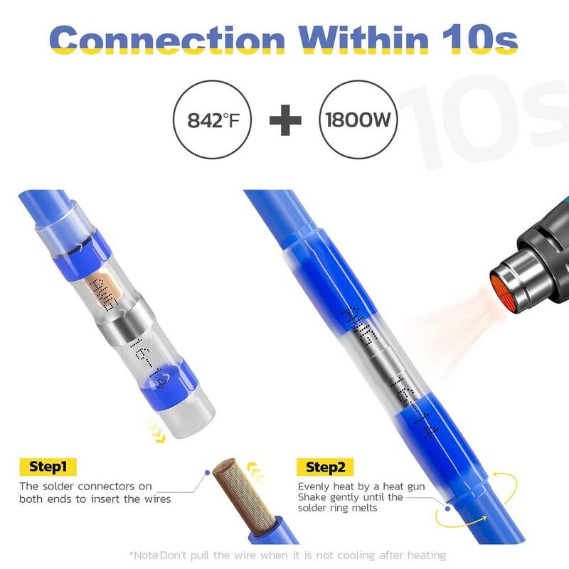 Conectores de soldadura termocontraíbles de grado marino de 1000 piezas Lukyamzn, kit de conectores de cables con sellado por soldadura y contenedores de almacenamiento extraíbles - SA17-227B050