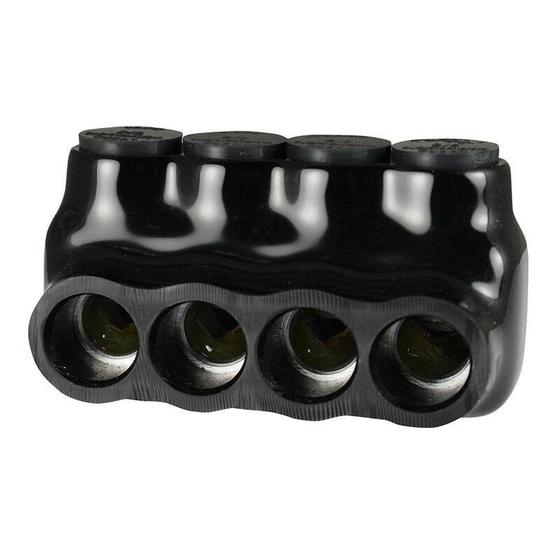 ASI 6 - 2/0 AWG 4-Ports UL 486 Conector de derivación múltiple aislado de una sola entrada, negro - AICS2-0-4