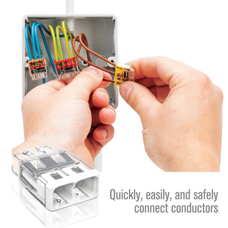 Serie de conectores de cable push-in de 2 puertos WAGO 2773 para cajas de empalme, con cubierta blanca, (paquete de 10) - 27730402/996010.