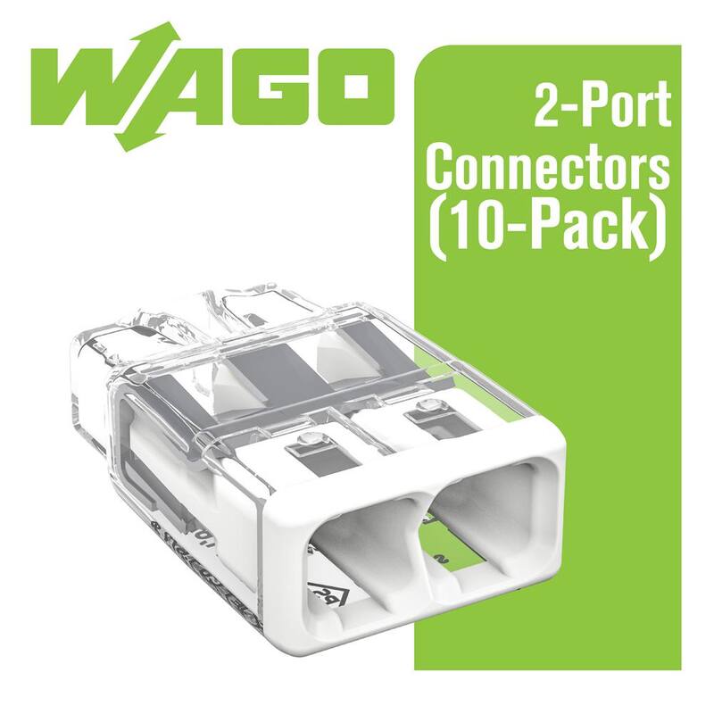 Serie de conectores de cable push-in de 2 puertos WAGO 2773 para cajas de empalme, con cubierta blanca, (paquete de 10) - 27730402/996010.