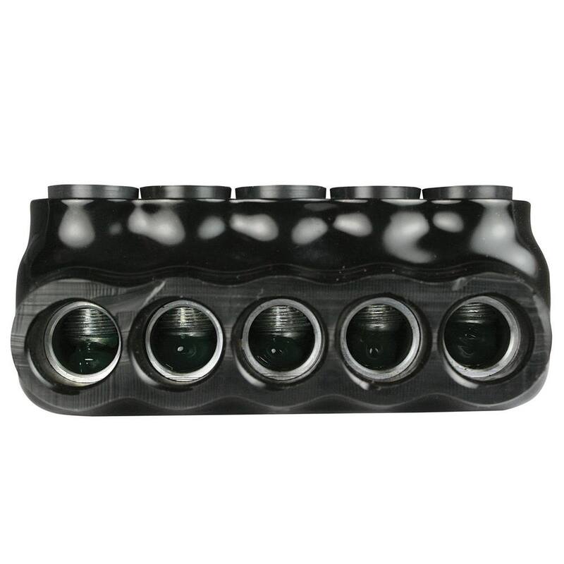 ASI 6 - 3/0 AWG 5 Puertos Conector Multitoma UL 486 de 600 Voltios Aislado de Entrada Doble Lado, Negro - AICD3-0-5