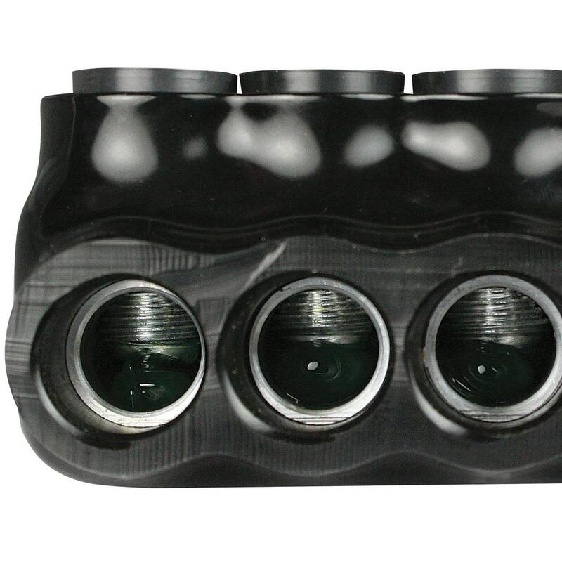 ASI 6 - 3/0 AWG 5 Puertos Conector Multitoma UL 486 de 600 Voltios Aislado de Entrada Doble Lado, Negro - AICD3-0-5