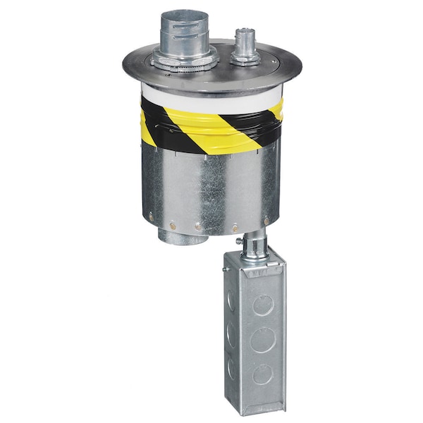 Hubbell Wiring Device-Kellems Furniture Feed 6" Series, Through Floor Fitting with Gray Cover - S1R6PTFFGRY