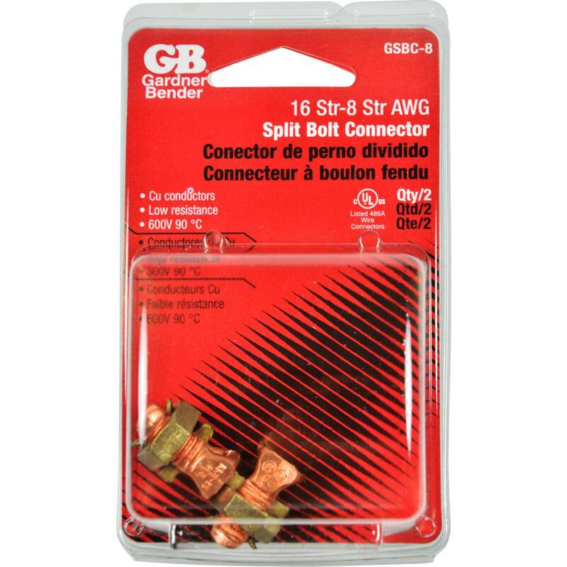 Gardner Bender Conectores de Empalme Dividido de Cobre de 8 AWG, Paquete de 2 (Caja de 6) - GSBC-8N
