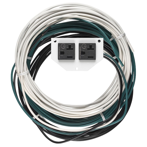 Hubbell Wiring Device-Kellems Recessed 10" Series, Sub Plate, 1/2 Perimeter, PreWired Duplex, Controlled, 24" Leads - S1R10PSPZ25C