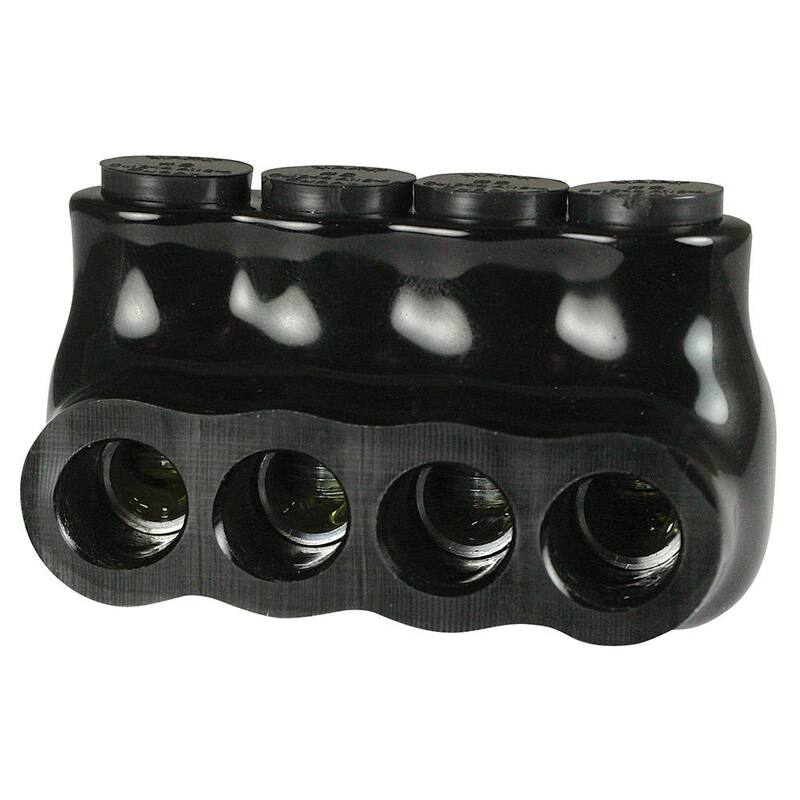 Conector de derivación múltiple ASI 14-2 AWG aislado de entrada lateral única 4 puertos en bolsa negra - AICS2-4