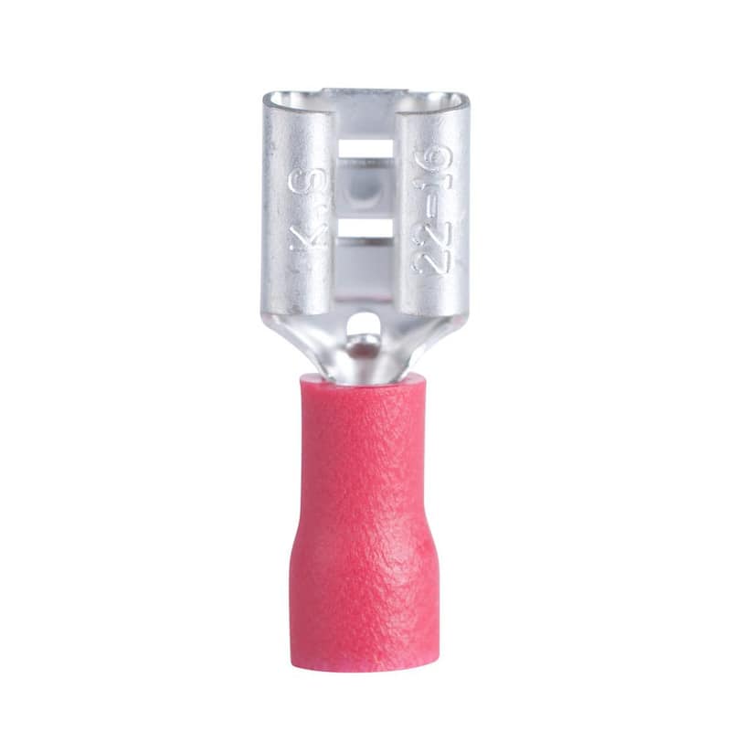 Gardner Bender 22-16 AWG Desconexión Hembra 0.250 pestaña, Rojo (Caja de 5) - 10-141F.