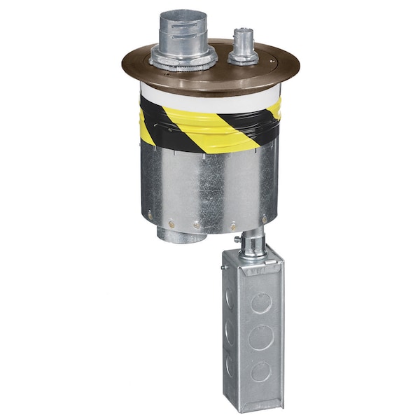 Hubbell Wiring Device-Kellems Furniture Feed 6" Series, Through Floor Fitting with Bronze Plated Cover - S1R6PTFFBRZ