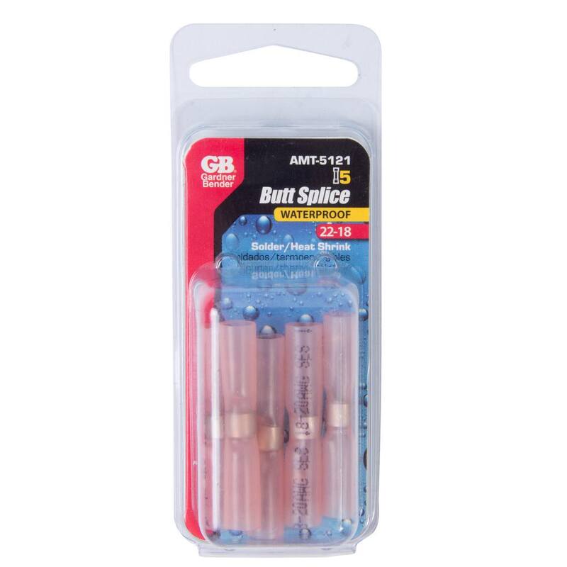 Unión de extremo termocontraíble para cables de 22-18 AWG de Gardner Bender (paquete de 5) Caja de 10 - AMT-5121