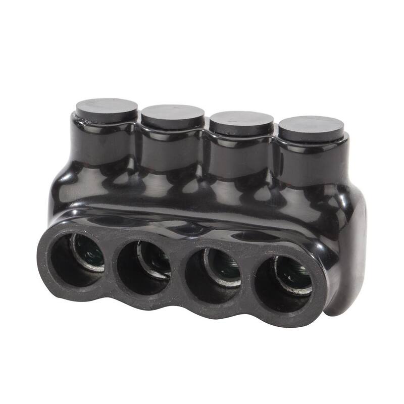 Conector de derivación aislado en bolsa para múltiples cables Polaris 3/0-6 AWG, negro - IPL3/0-4B