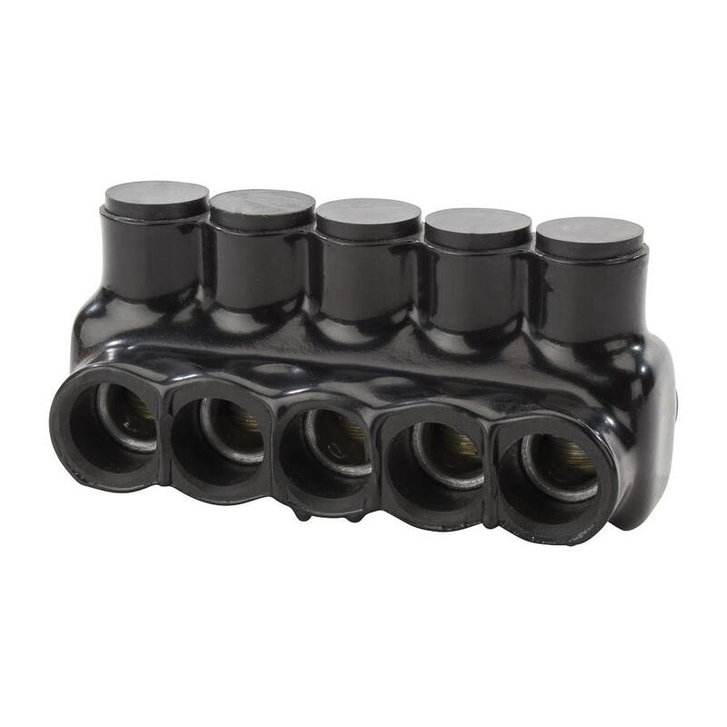 Conector de derivación múltiple aislado en bolsa de 6 AWG - 250 MCM Polaris, negro - IPLD250-5B