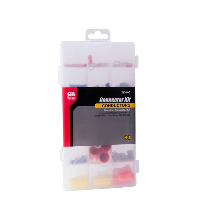 Kit de tarjeta deslizable de Gardner Bender con 80 conectores de alambre surtidos, terminales sin soldadura (paquete de 5) - TK-100.