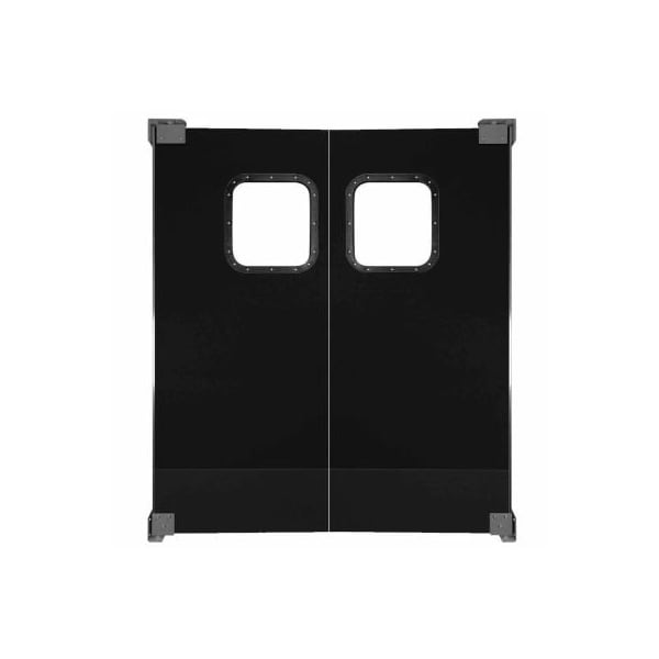 Chase Industries,. Chase Doors Light to Medium Duty Service Door Double Panel Black 4' x 8' - 4896NWD-BK