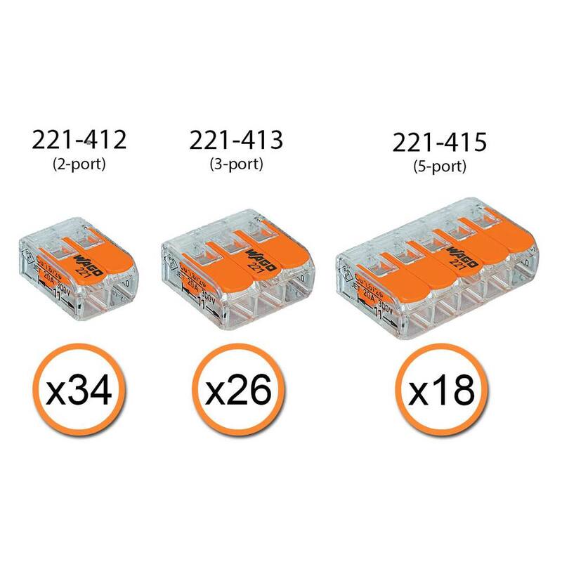 Etokfoks 32 Amp 450-Volt Clamp Solid Grounding Plug - Conjunto de conectores de empalme compactos con estuche en color café - MLPH020LT325
