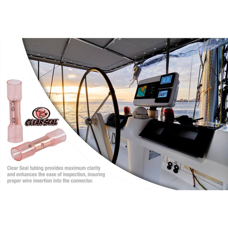 Terminal de empalme de extremo transparente con termocontracción Clear Seal de ILSCO calibre 8 AWG (25 piezas) - 37530-EC