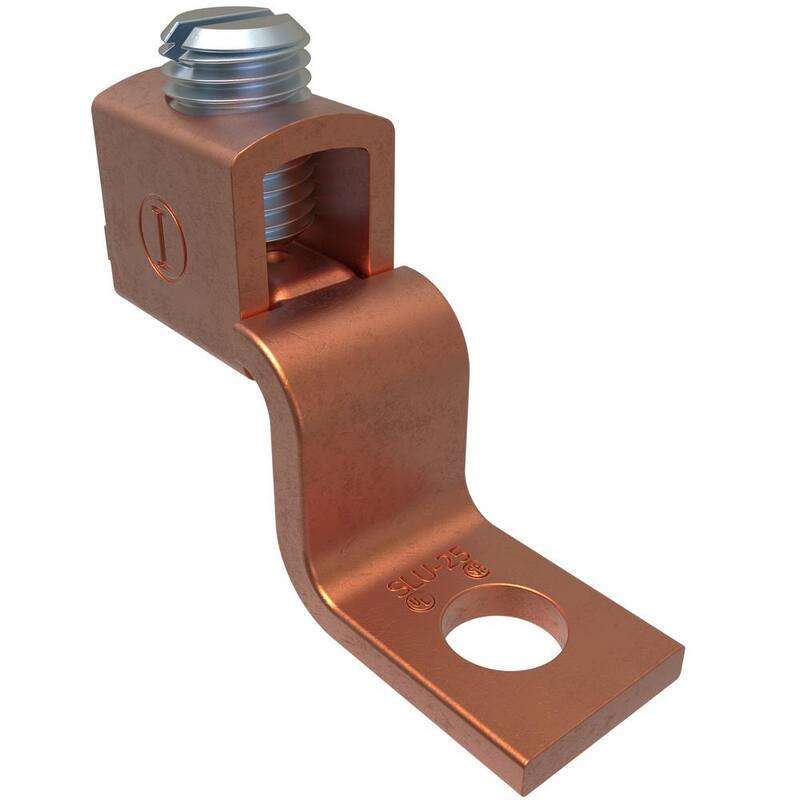 ILSCO Conector Mecánico de Cobre con Palanca de Desplazamiento, Rango de Conductor 6-14, 1 Puerto, 1 Orificio, Tamaño de Tornillo #10in (Paquete de 15) - SLU-35-EC