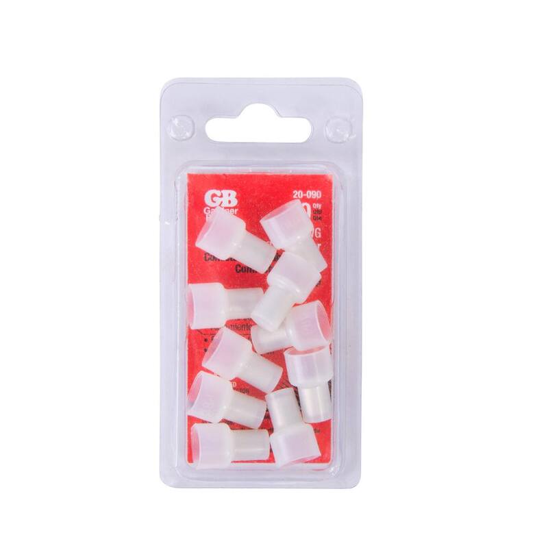 Conector pigtail de nylon Gardner Bender de 22-10 AWG, blanco, paquete de 10 (caja de 10) - 20-090N