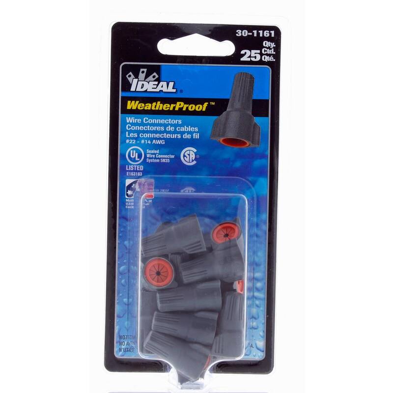 IDEAL Modelo 61, Conector de cable WeatherProof en Gris-Naranja (25 por tarjeta) - 30-1161