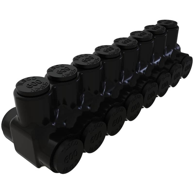 ILSCO Nimbus Conector Multi-Tap de Aluminio Aislado, Rango de Conductores 600-4,8 Puertos, Entrada de Doble Lado, Estañado - PBTD-8-500-EC