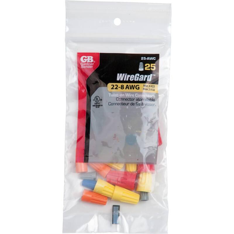 Colección de conectores de alambre Twist-On de Gardner Bender (paquete de 25) - Caja de 10 - 25-AWC