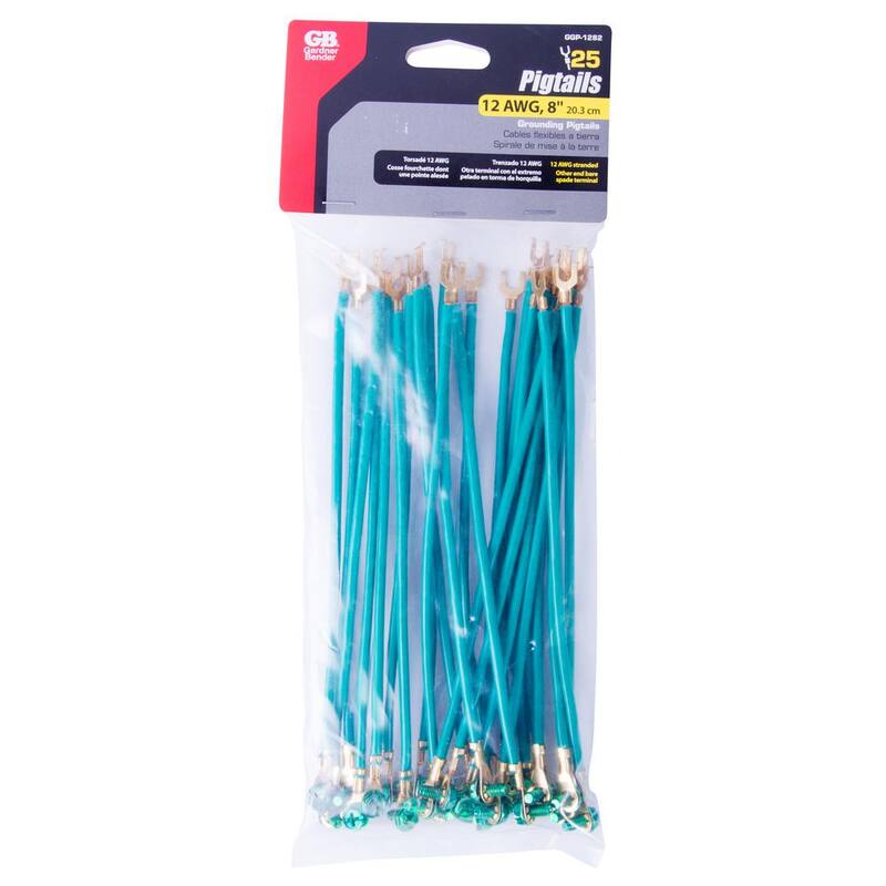 Conector en cola de cerdo de 12 AWG con tornillo de 8 pulgadas (paquete de 25) en caja de 5 - GGP-1282N de Gardner Bender.