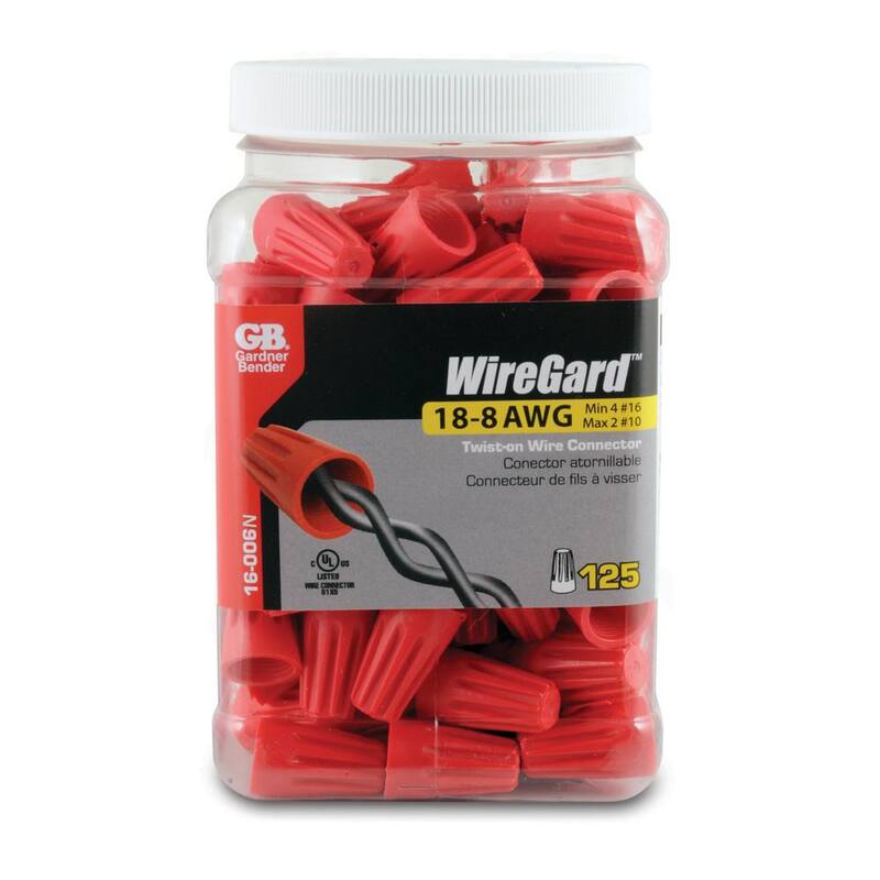 Gardner Bender WireGard Conector de Cables de 18-10 AWG, Rojo (paquete de 125) - 16-006