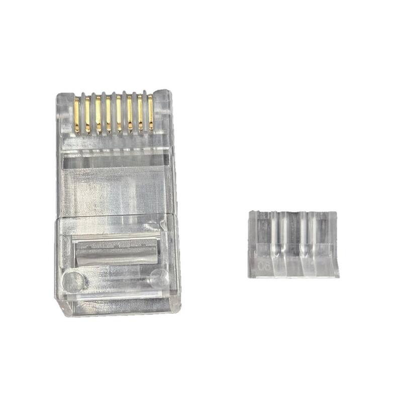 Conectores RJ45 Cat6/6A de Micro Connectors, Inc para cable delgado trenzado (28AWG) con barra de carga (paquete de 100) - C20-088L6SL-100