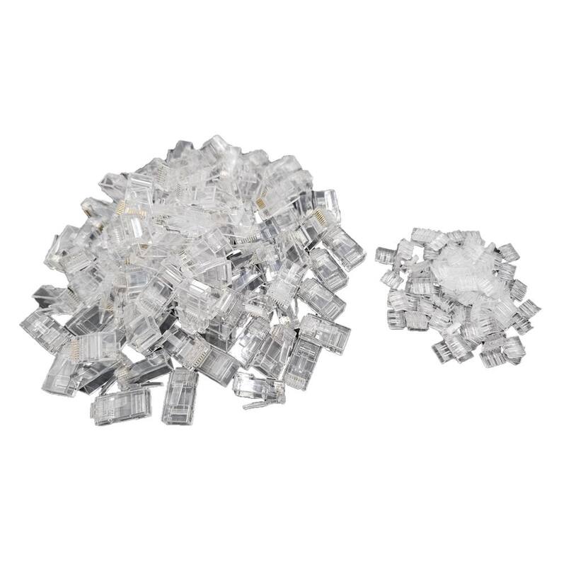 Conectores RJ45 Cat6/6A de Micro Connectors, Inc para cable delgado trenzado (28AWG) con barra de carga (paquete de 100) - C20-088L6SL-100