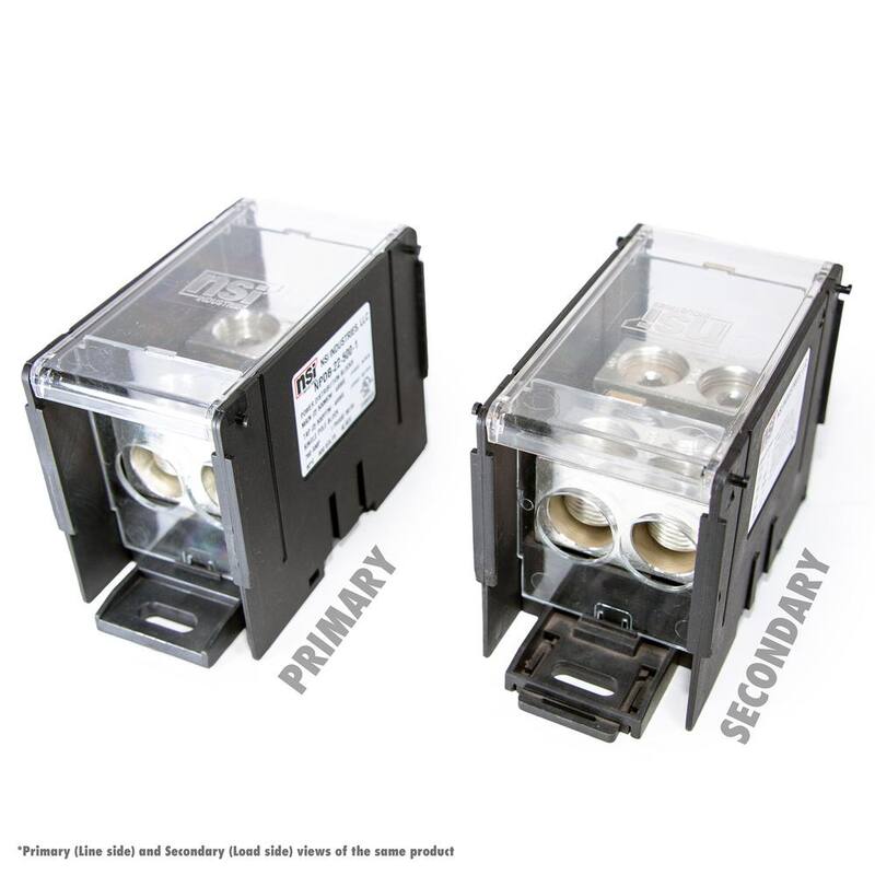 NSi Industries PDB, 1 polo, Línea 2 x 500 - 4, Carga 2 x 500 - 4 Bloque de Distribución de Energía Grande - NPDB -22-500-1