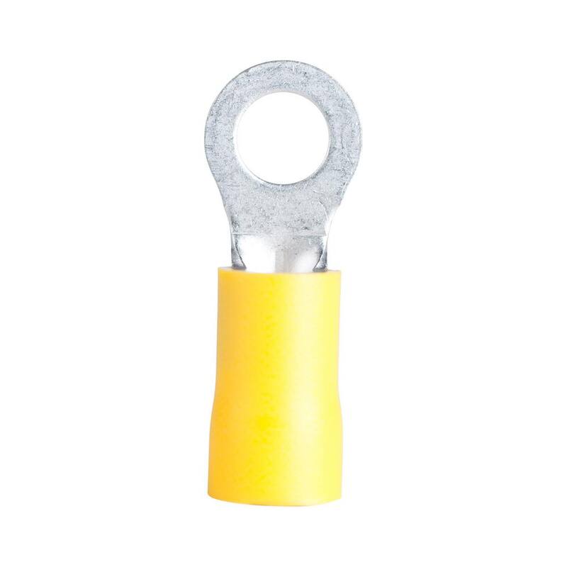 Gardner Bender Terminal de Anillo de Estudio 4 AWG 1/2, Amarillo (Paquete de 10) - 14-099