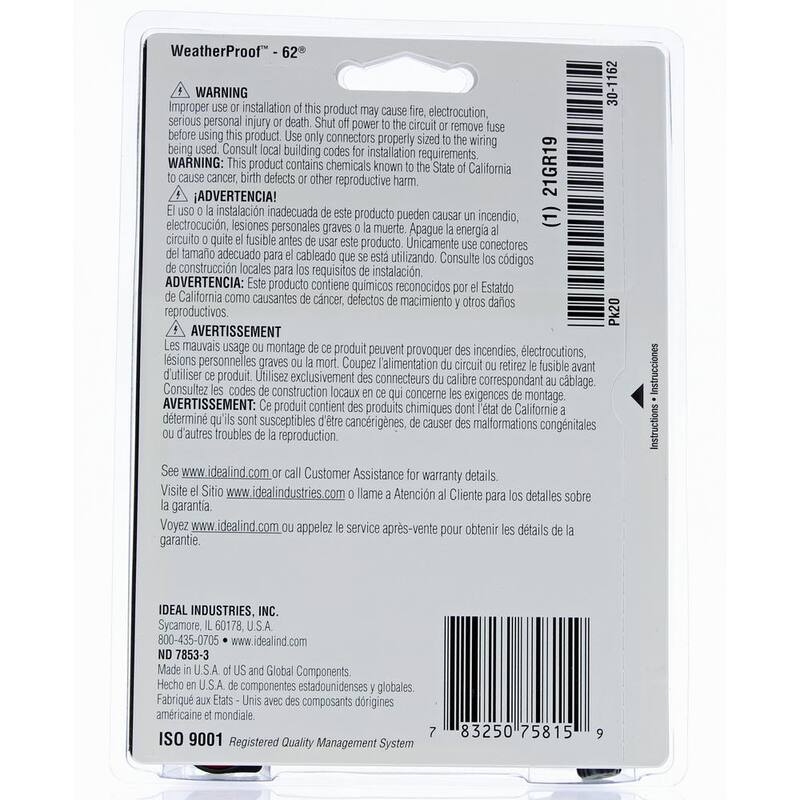 Modelo IDEAL 62, Conector de cables a prueba de intemperie en gris-rojo (20 por tarjeta) - 30-1162